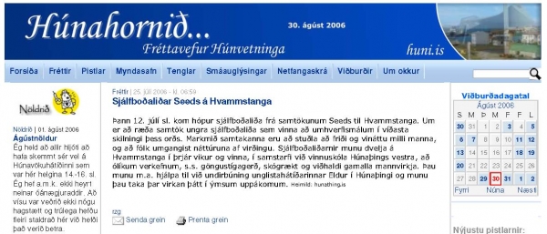 huni.is - Sjálfboðaliðar SEEDS á Hvammstanga
