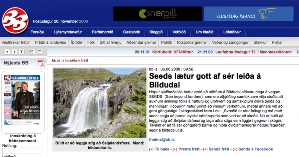 bb.is - SEEDS lætur gott af sér leiða á Bíldudal