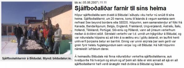 BB.is: Sjálfboðaliðar farnir til síns heima