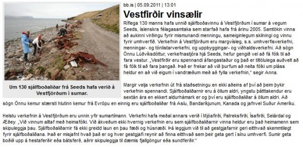 BB.is: Vestfirðir vinsælir