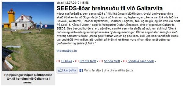 BB.is: SEEDS-liðar hreinsuðu til við Galtarvita