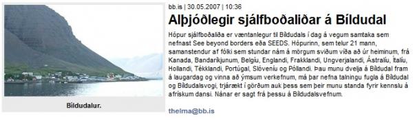 BB.is: Alþjóðlegir sjálfboðaliðar á Bíldudal
