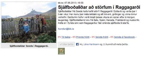 BB.is: Sjálfboðaliðar að störfum í Raggagarði