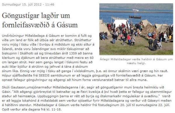 Vikudagur.is - Göngustígar lagðir um fornleifasvæðið á Gásum