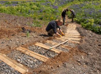 Making hiking paths in a Majestic Canyon