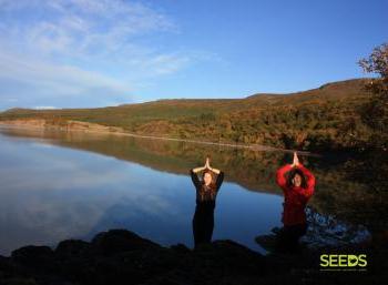 Yoga under the Midnight sun